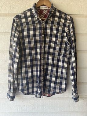 Ben Sherman Navy/cream and red/cream Plaid Long-Sleeve Button-Down Shirt